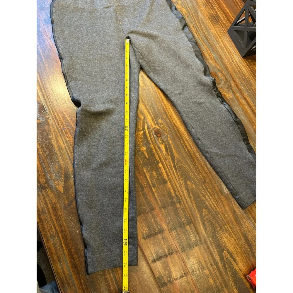 WHITE HOUSE‎ BLACK MARKET Gray Leggings Faux Leather Side Stripe Women's Medium